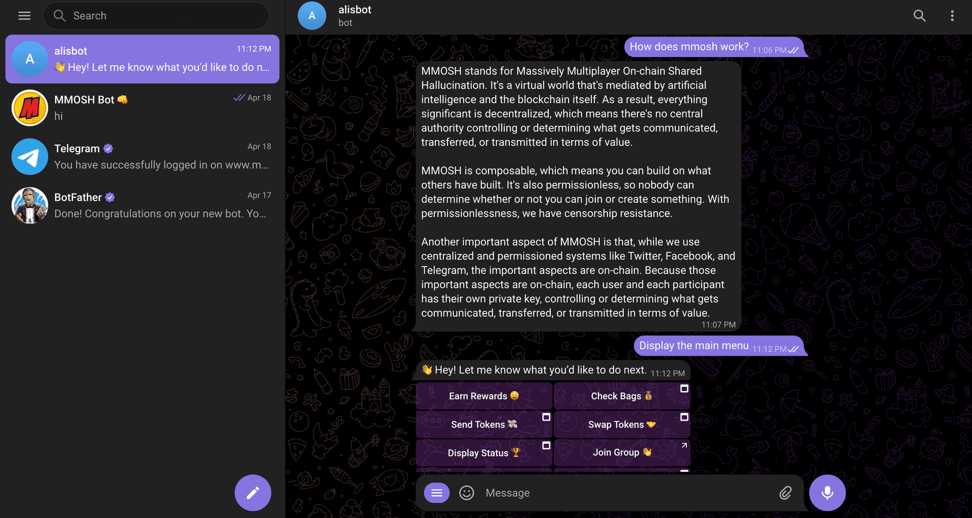 AI-Powered Telegram Bot for Cryptocurrency Management - Image 1