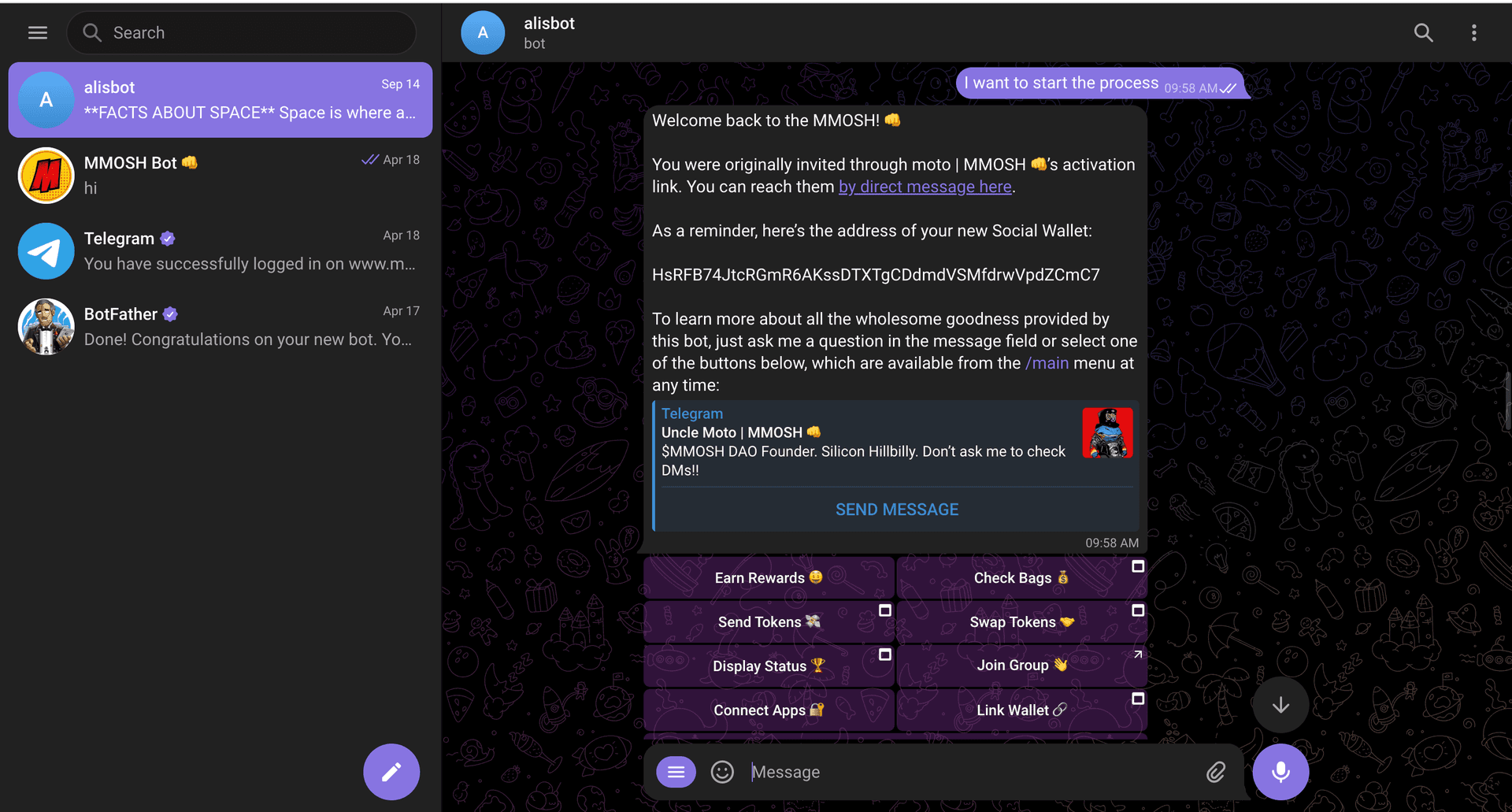 AI-Powered Telegram Bot for Cryptocurrency Management - Image 2