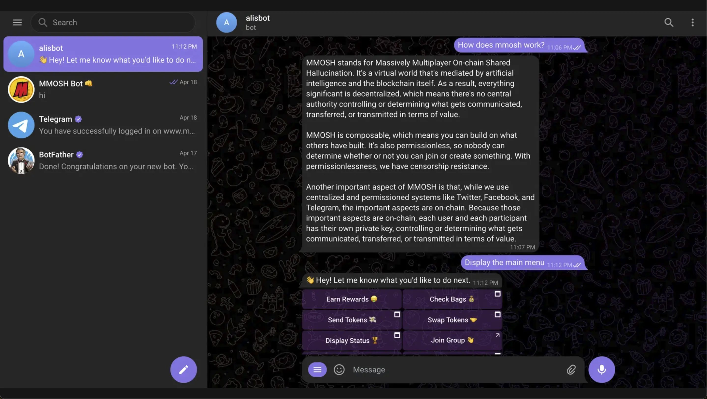 AI Telegram Bot — Crypto Management